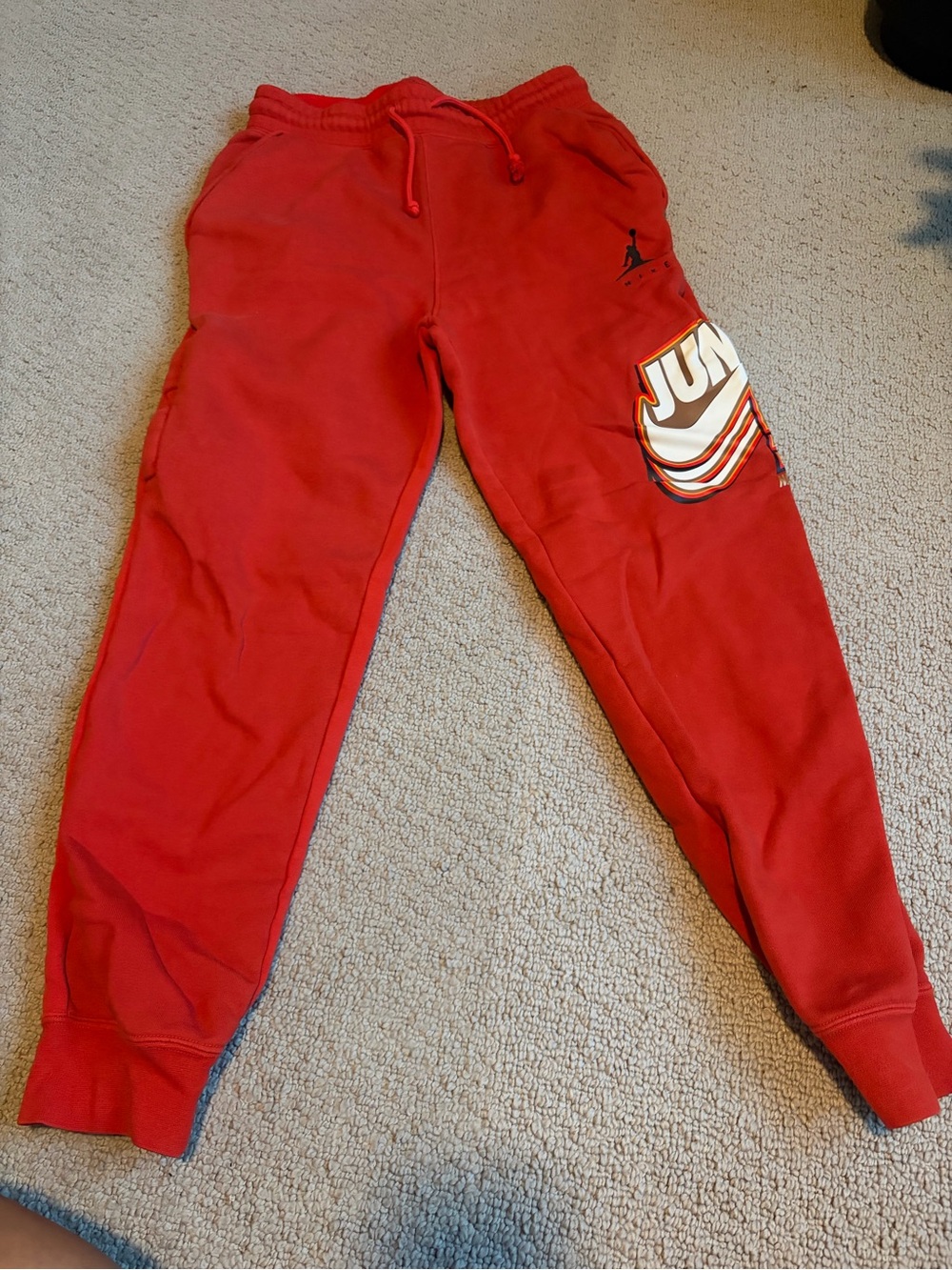 Nike Red mens Jogger Sweatpants with Bold Side Graphic